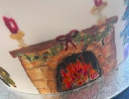 Hand painted Christmas Cake (including cocoa butter)