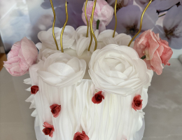 Wafer paper side designs & mini roses