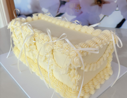 Elongated rectangle cake