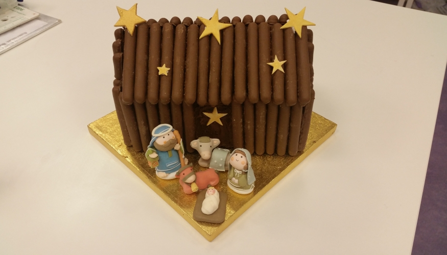 Christmas nativity cake