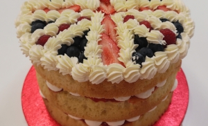 Coronation Victoria sponge with a surprise inside